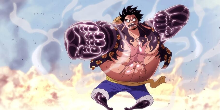 (Imagem do Gear Fourth de Luffy, Bound Man, no episódio 726 do anime One Piece)